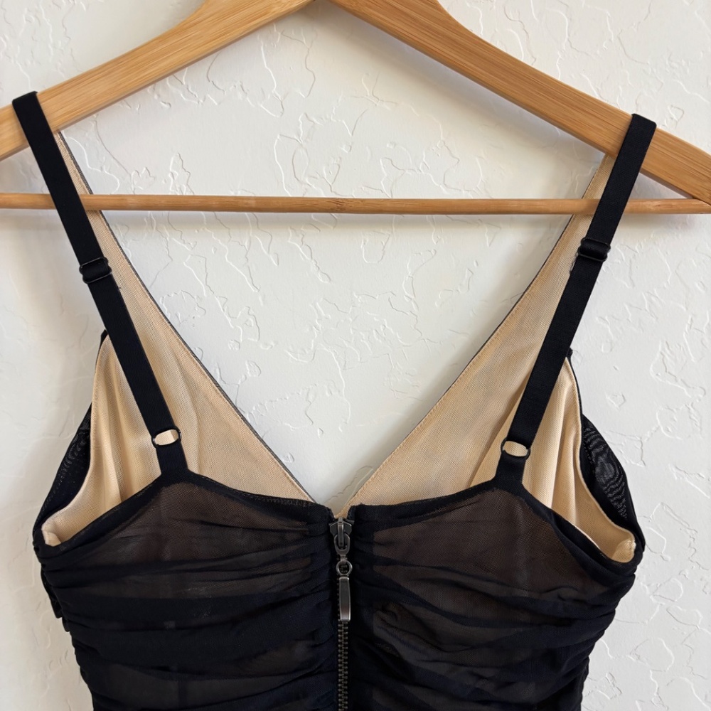 Bebe black mini dress with ruched detailing, Size Small, party, cocktail, Y2K - Picture 5 of 8